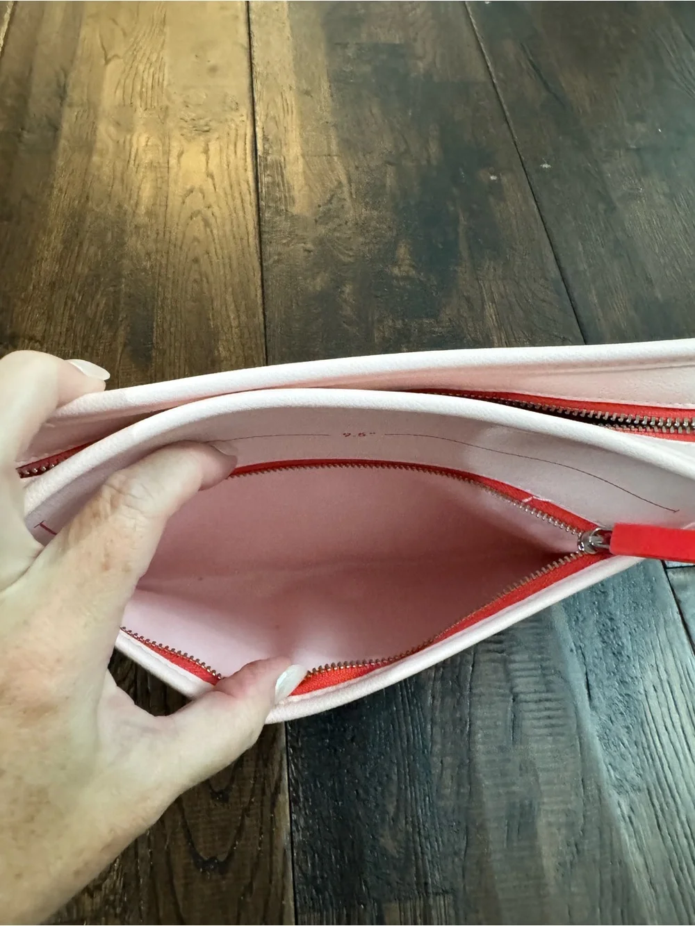 Glossier Pink Beauty Bag Cosmetic Pouch with Red Logo